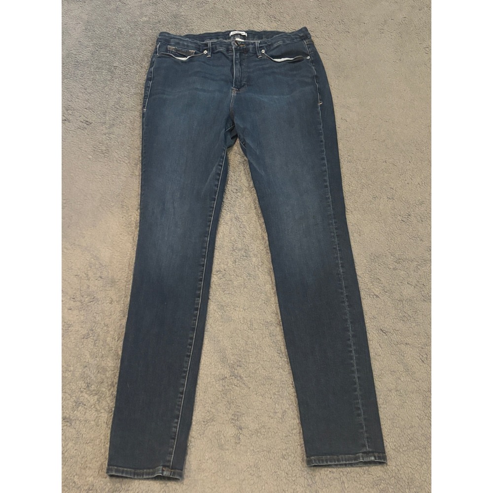Good American Good Legs Skinny Jeans Blue Dark Wash High Rise Size 18 GAGL899